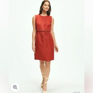 Brooks Brothers Sheath Dress Women’s Size 4 Embroidered Blouson Linen BB